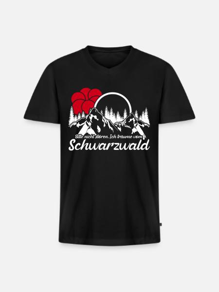Schwarzwald Urlaub - Männer Premium Bio T-Shirt mit V-Ausschnitt - Schwarz