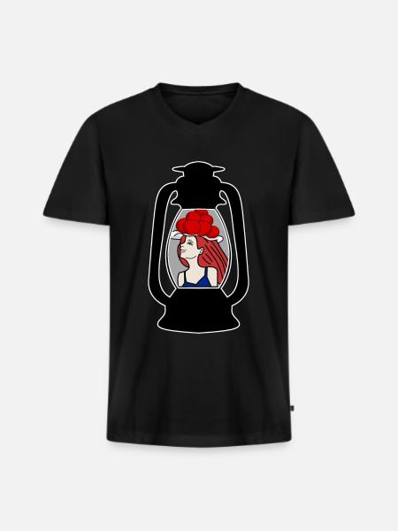 Black Forest Bollenhut Black Forest Girl - Men's Premium Organic T-shirt with V-neck - black