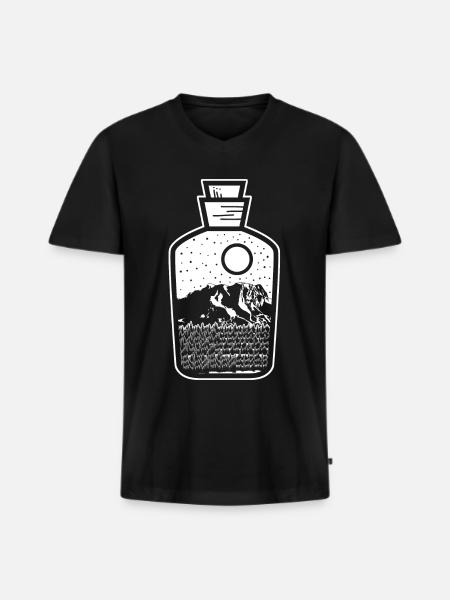 Zugspitze Bergwanderung - Männer Premium Bio T-Shirt mit V-Ausschnitt - Schwarz