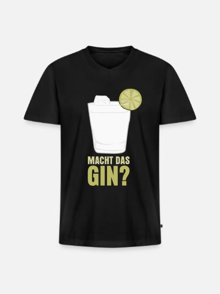 Macht das Gin? - Männer Premium Bio T-Shirt mit V-Ausschnitt - Schwarz