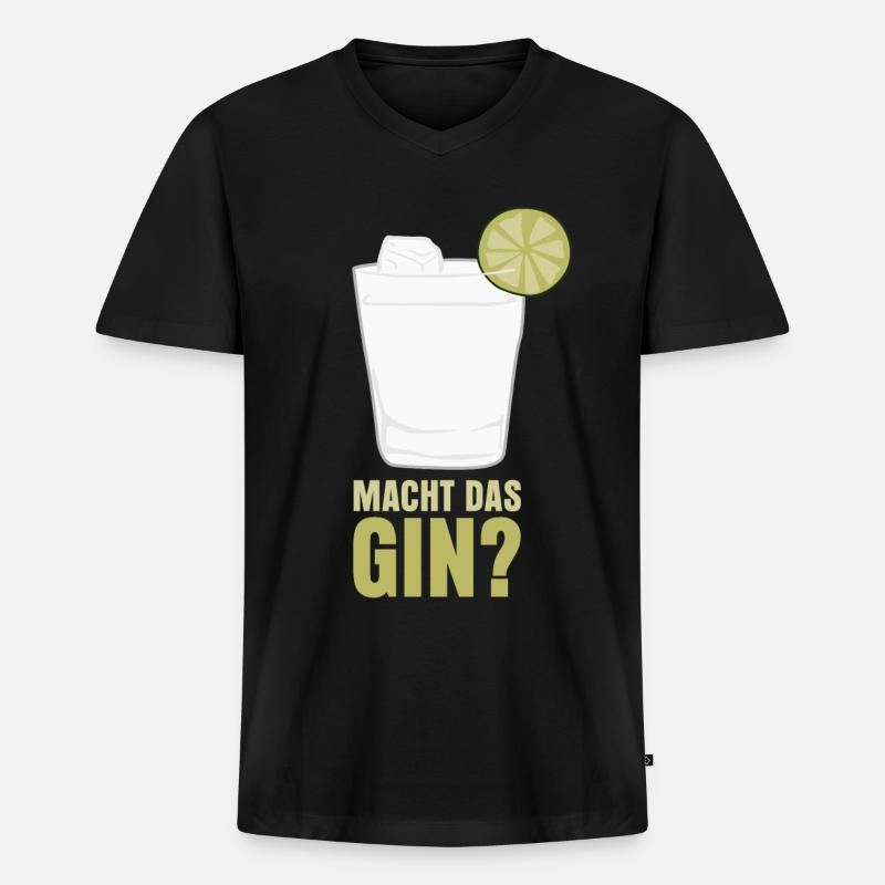 Macht das Gin? - Männer Premium Bio T-Shirt mit V-Ausschnitt - Schwarz