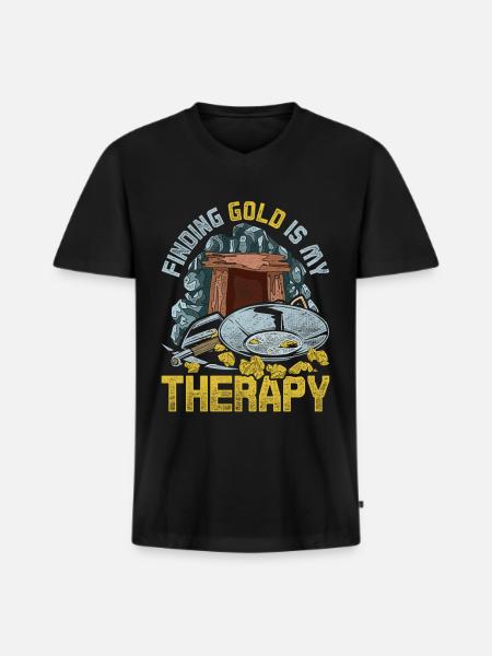 Goldschürfer Goldgräber Goldsucher - Männer Premium Bio T-Shirt mit V-Ausschnitt - Schwarz