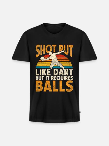 Kugelstoß Kugelstoßer - Männer Premium Bio T-Shirt mit V-Ausschnitt - Schwarz