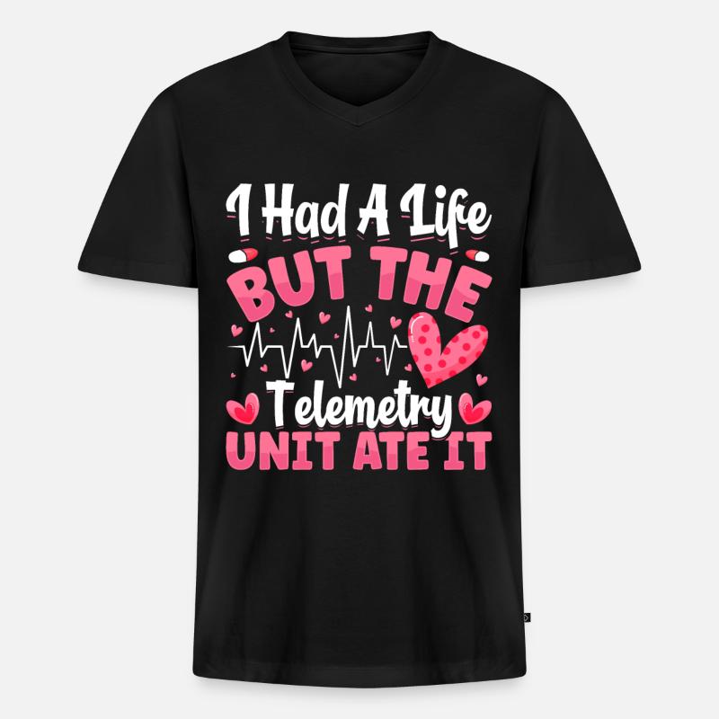 Nursing Assistent Design - Männer Premium Bio T-Shirt mit V-Ausschnitt - Schwarz