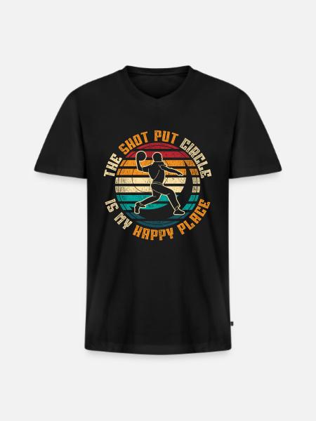 Skud Læg Skud Læg Putter - Premium økologisk T-shirt med V-hals til mænd - sort