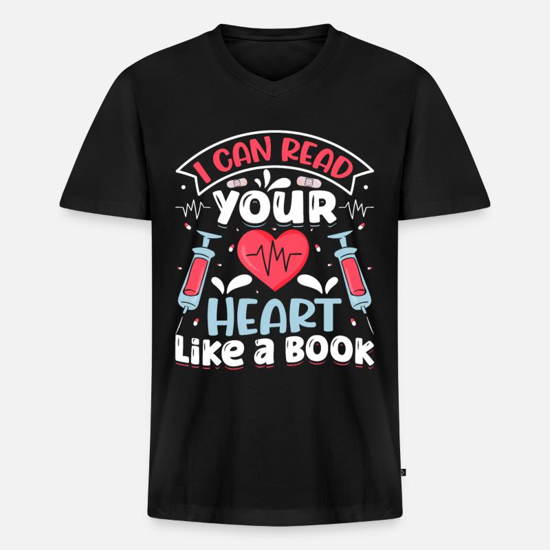 Nursing Assistent Design - Männer Premium Bio T-Shirt mit V-Ausschnitt - Schwarz