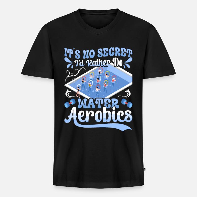Aerobic Exercise Designs - Männer Premium Bio T-Shirt mit V-Ausschnitt - Schwarz