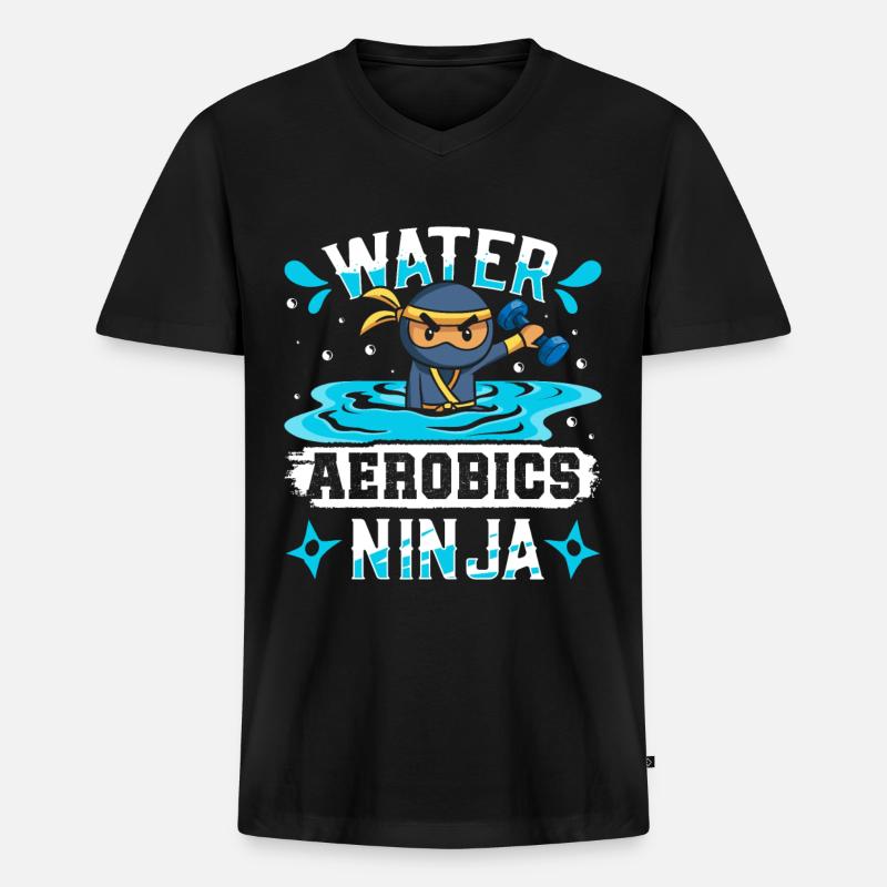 Aerobic Exercise Designs - Männer Premium Bio T-Shirt mit V-Ausschnitt - Schwarz