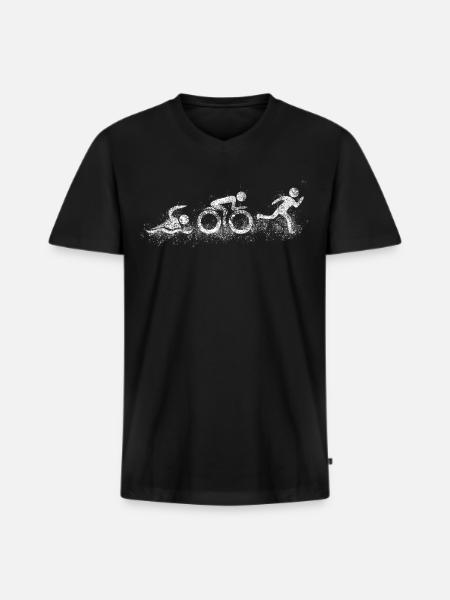 Triathlon Triathletes Triathlete - Men's Premium Organic T-shirt with V-neck - black