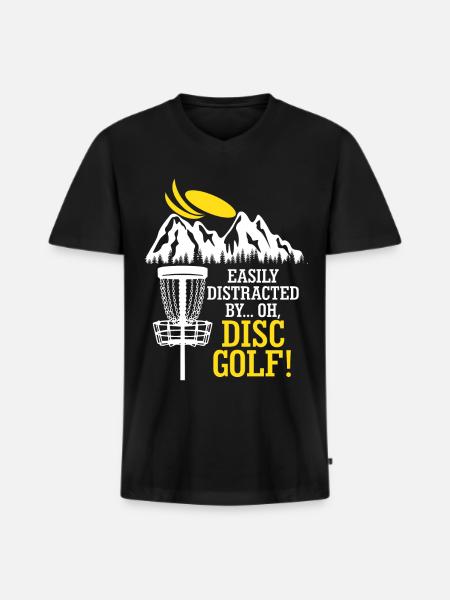 Discgolf Disc golf Frisbee - Men's Premium Organic T-shirt with V-neck - black