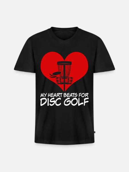 Disc golf Discgolf Spruch Frisbee - Men's Premium Organic T-shirt with V-neck - black