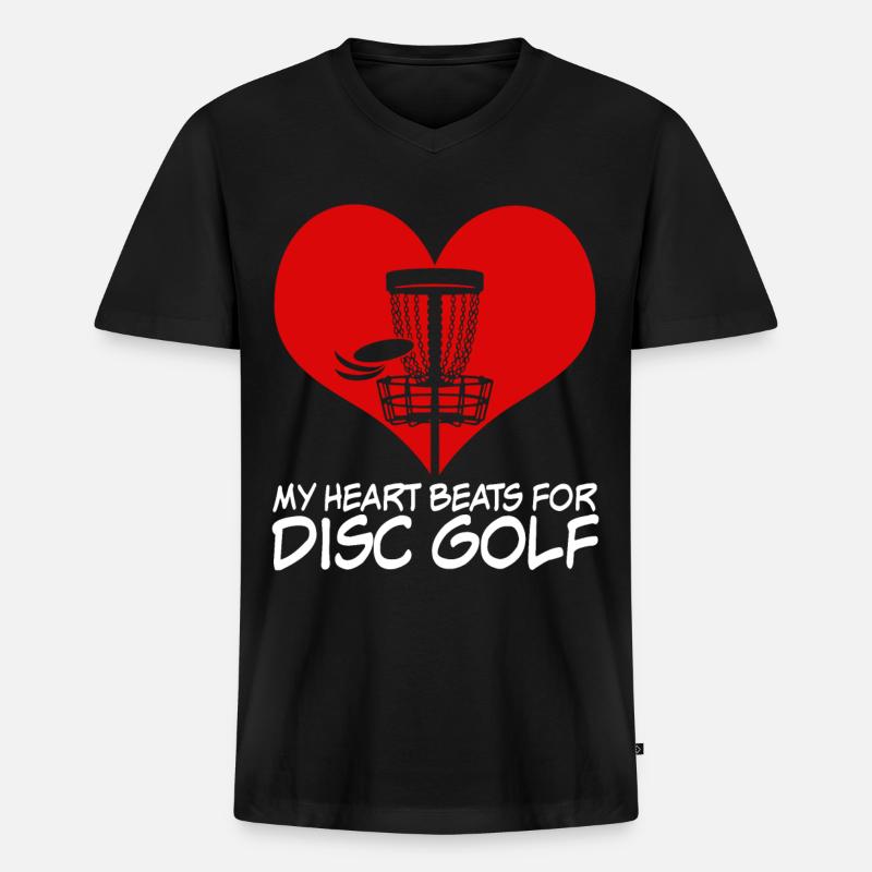 Disc golf Discgolf Spruch Frisbee - Männer Premium Bio T-Shirt mit V-Ausschnitt - Schwarz