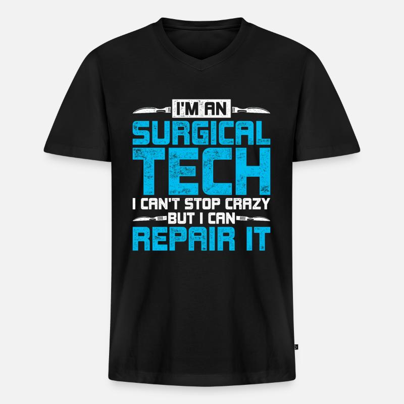 Chirurgischer Assistent - Männer Premium Bio T-Shirt mit V-Ausschnitt - Schwarz