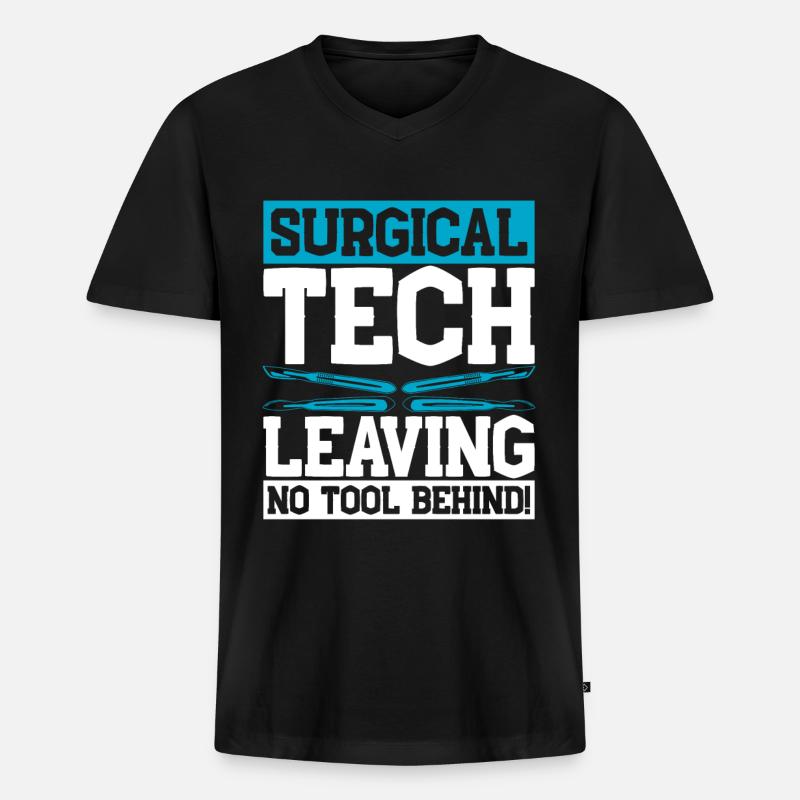 Chirurgischer Assistent Surgical Tech - Männer Premium Bio T-Shirt mit V-Ausschnitt - Schwarz