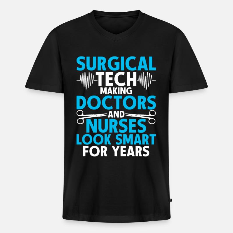 Chirurgischer Assistent Surgical Tech - Männer Premium Bio T-Shirt mit V-Ausschnitt - Schwarz