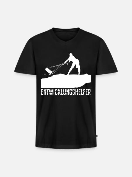 Kitesurfen verhedderte Leinen - Männer Premium Bio T-Shirt mit V-Ausschnitt - Schwarz