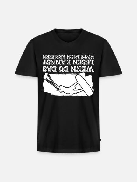 Kitesurfer Kitesurfen Kiteboarder - Männer Premium Bio T-Shirt mit V-Ausschnitt - Schwarz
