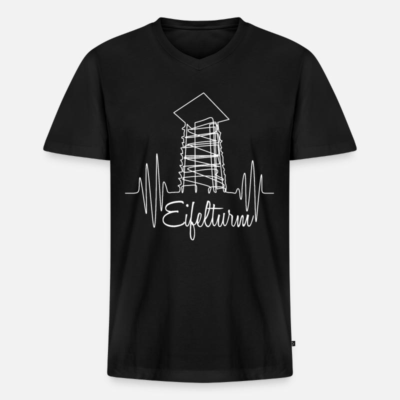 Eifel Aussichtsturm Wandern Eifler - Männer Premium Bio T-Shirt mit V-Ausschnitt - Schwarz