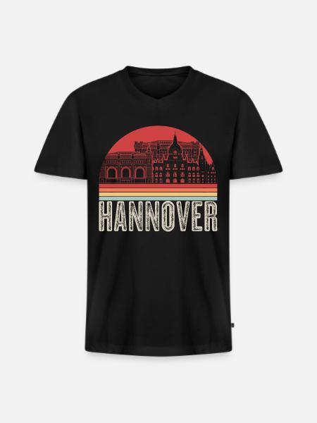 Hanover Retro Souvenir - Men's Premium Organic T-shirt with V-neck - black