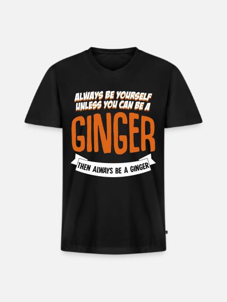 Red Hair Redhead Redhead - Men's Premium Organic T-shirt with V-neck - black