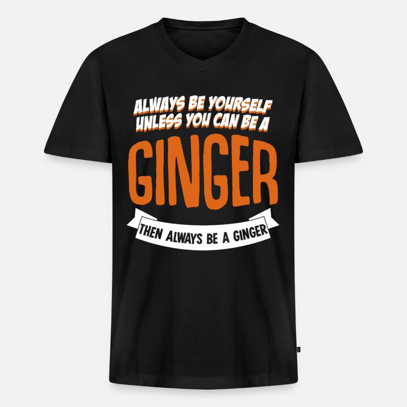 Rote Haare Rothaarig Rotschopf - Männer Premium Bio T-Shirt mit V-Ausschnitt - Schwarz