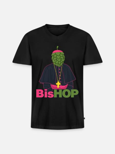 Hops Bishop Beer Brewery - Men's Premium Organic T-shirt with V-neck - black