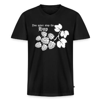 Bier Hopfen Bierbrauer Brauerei - Männer Premium Bio T-Shirt mit V-Ausschnitt - Schwarz - Vorne - Nico (187cm)