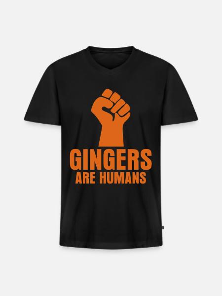 Rote Haare Spruch Rothaarig Rotschopf - Männer Premium Bio T-Shirt mit V-Ausschnitt - Schwarz