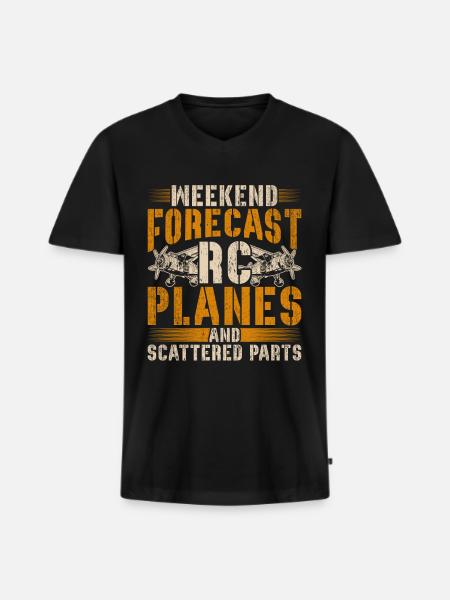 Modellflugzeug - Männer Premium Bio T-Shirt mit V-Ausschnitt - Schwarz