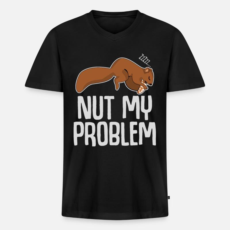 Schlafendes Eichhörnchen schläft - Männer Premium Bio T-Shirt mit V-Ausschnitt - Schwarz