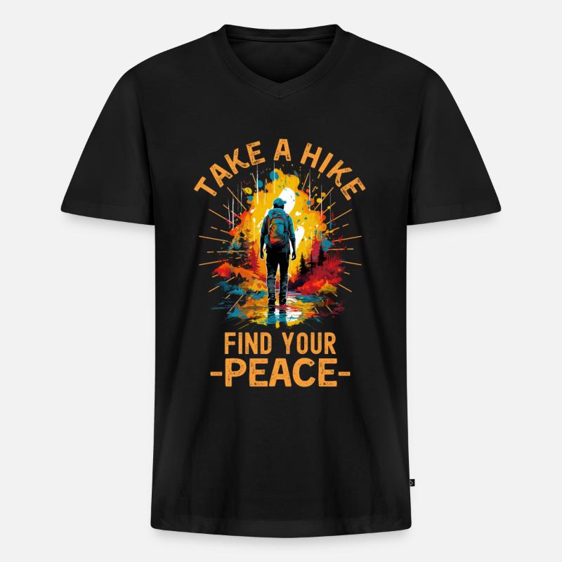 Wandern Spruch Geschenk - Männer Premium Bio T-Shirt mit V-Ausschnitt - Schwarz