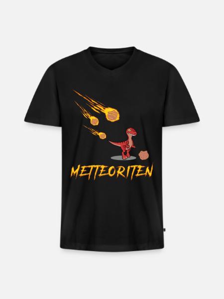 Hackfleisch Mettfleisch Mettbrötchen - Männer Premium Bio T-Shirt mit V-Ausschnitt - Schwarz