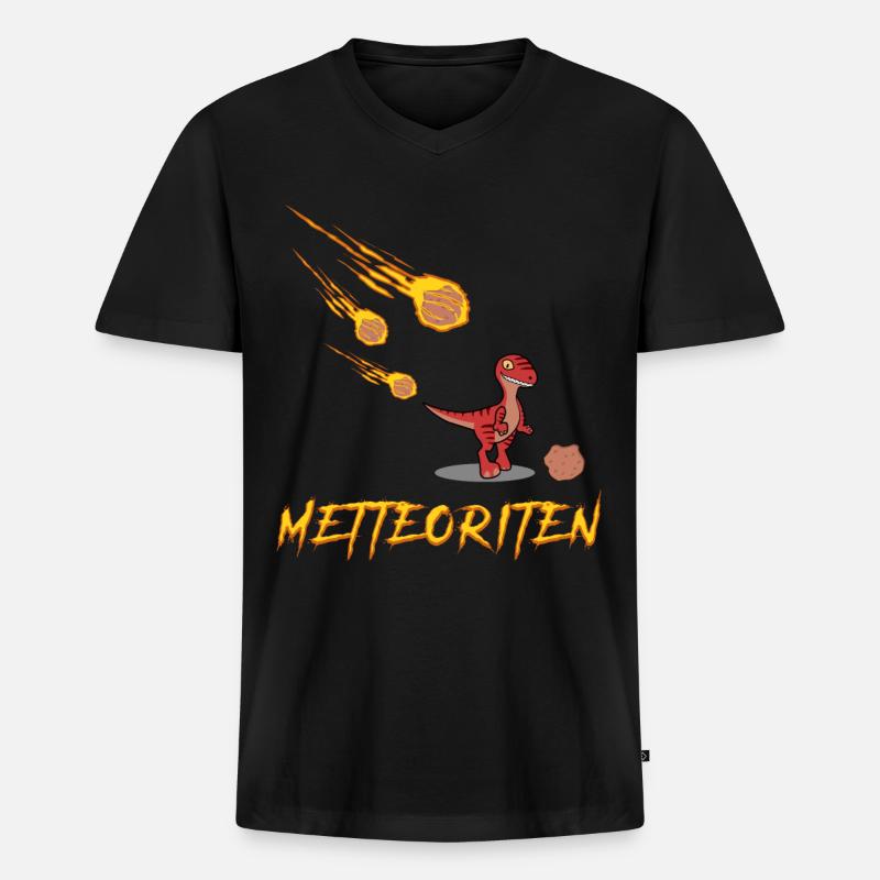 Hackfleisch Mettfleisch Mettbrötchen - Männer Premium Bio T-Shirt mit V-Ausschnitt - Schwarz