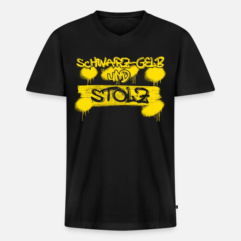 Dortmund - Männer Premium Bio T-Shirt mit V-Ausschnitt - Schwarz