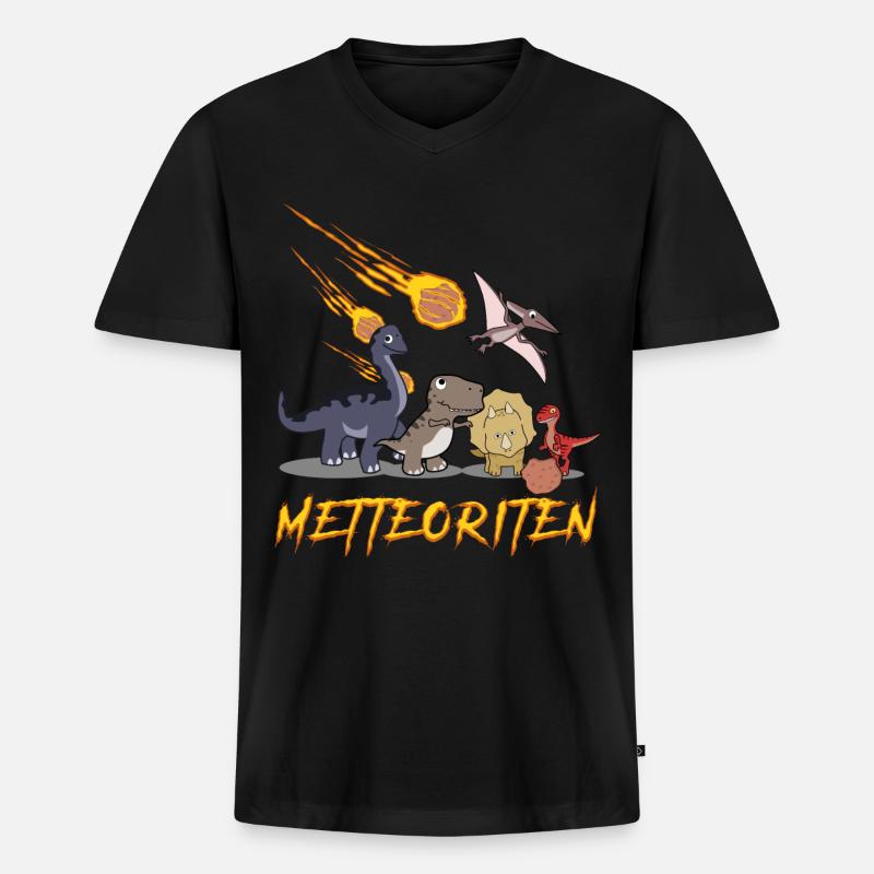 Mettbällchen Hackfleisch Mett Hack - Männer Premium Bio T-Shirt mit V-Ausschnitt - Schwarz