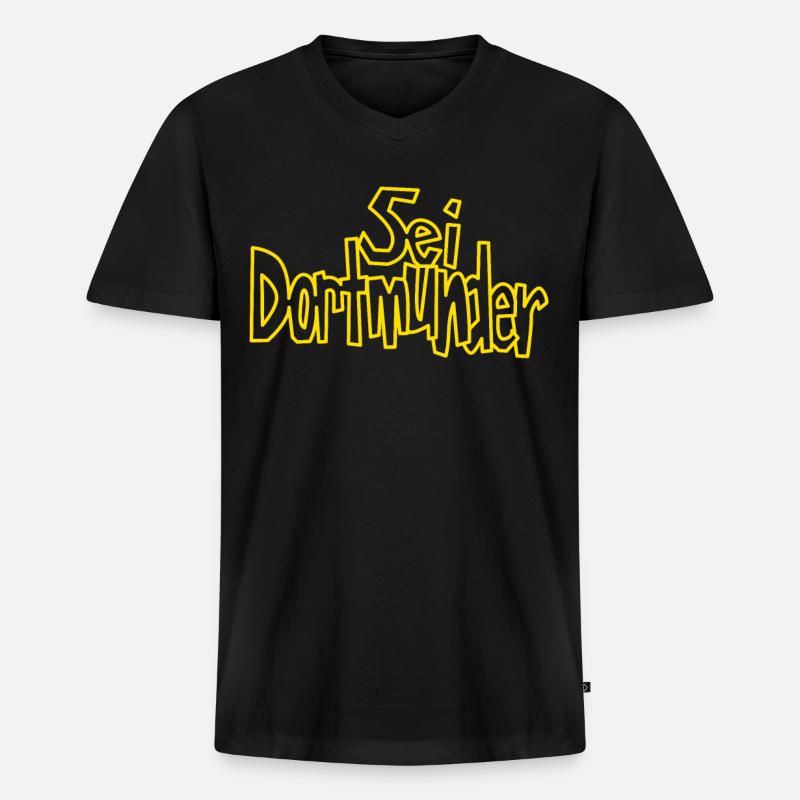 Sei Dortmunder - Männer Premium Bio T-Shirt mit V-Ausschnitt - Schwarz