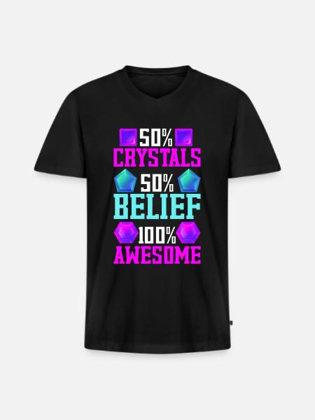 Kristallheiler Kristalle - Männer Premium Bio T-Shirt mit V-Ausschnitt - Schwarz