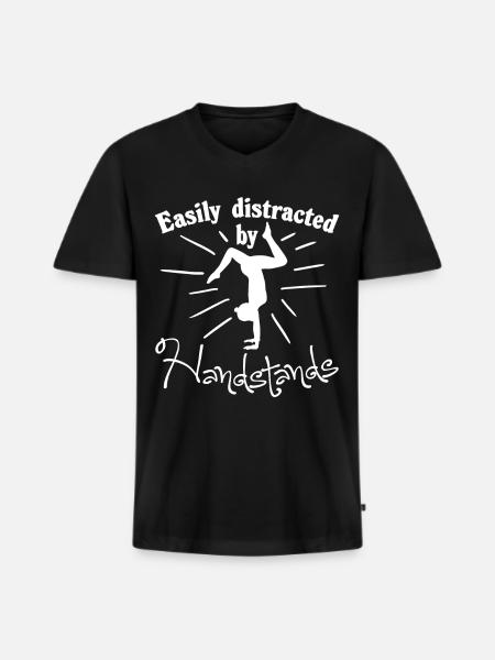 Handstand Gymnastics Gymnast - Men's Premium Organic T-shirt with V-neck - black