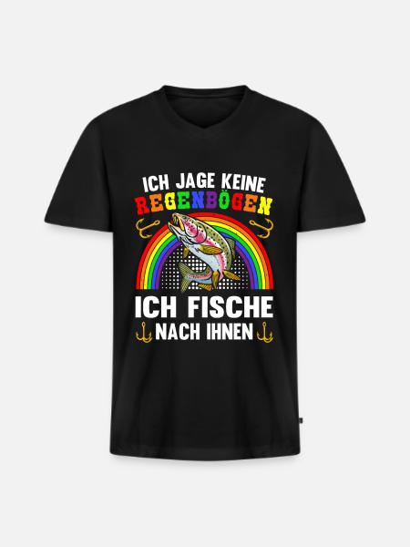 Forellen Angeln - Männer Premium Bio T-Shirt mit V-Ausschnitt - Schwarz