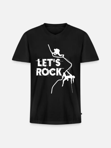 Mountain Climbing Carabiner Climber - Men's Premium Organic T-shirt with V-neck - black