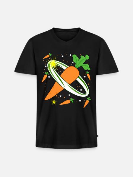 Carrot in Space Carrots - Men's Premium Organic T-shirt with V-neck - black