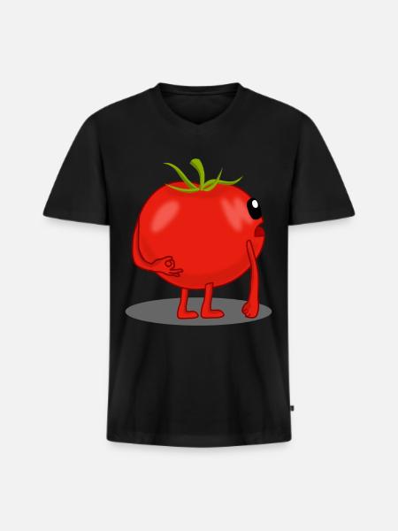 Pomodori Dai un'occhiata a Pomodoro - Maglietta ecologica premium da uomo con scollo a V - nero