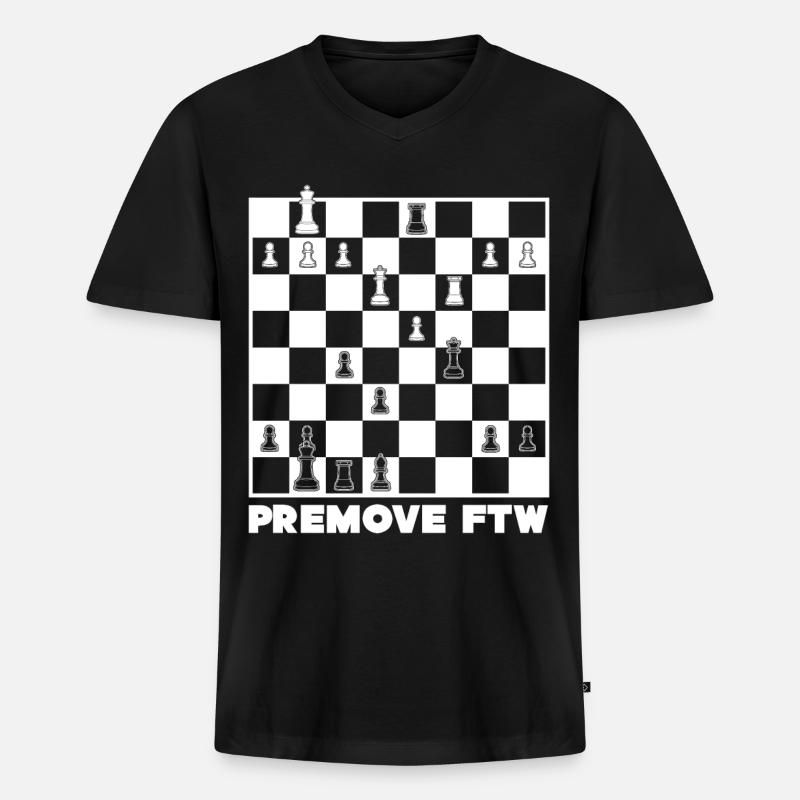 Chess Premove Premoving - Männer Premium Bio T-Shirt mit V-Ausschnitt - Schwarz
