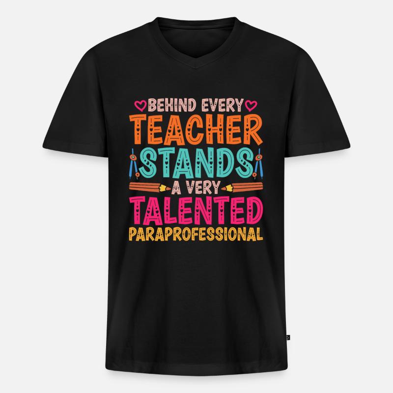 Educational Assistant Teaching Assistant - Men's Premium Organic T-shirt with V-neck - black