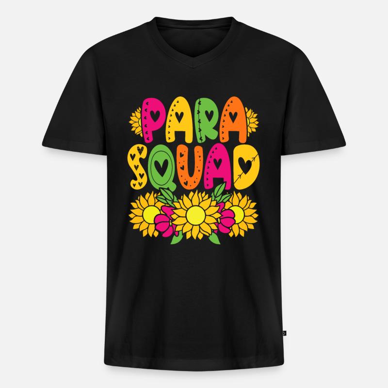 Erziehungsassistent Para Squad - Männer Premium Bio T-Shirt mit V-Ausschnitt - Schwarz