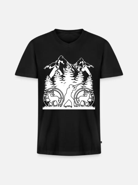 Hunting Joke Hunter - Men's Premium Organic T-shirt with V-neck - black