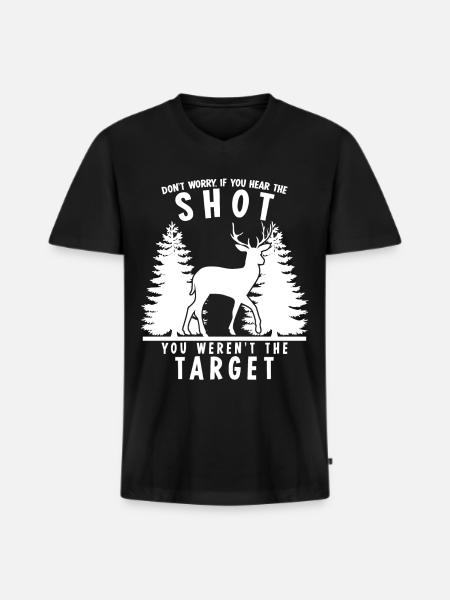Hunters Hunter Hunting - Männer Premium Bio T-Shirt mit V-Ausschnitt - Schwarz