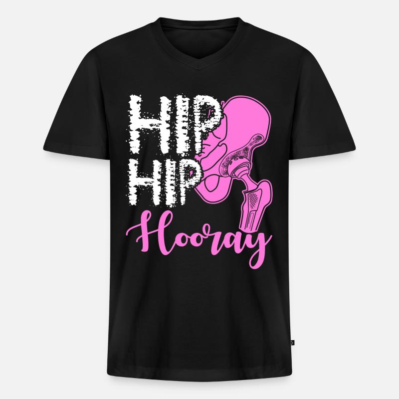 Hip Implant - Männer Premium Bio T-Shirt mit V-Ausschnitt - Schwarz