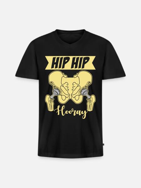Double Hip Implant - Men's Premium Organic T-shirt with V-neck - black