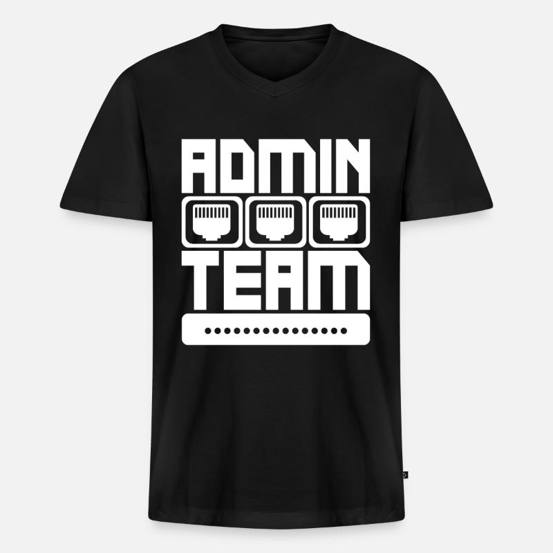 Netværksadministrator Admin Team - Premium økologisk T-shirt med V-hals til mænd - sort